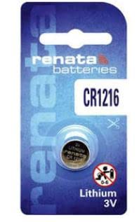 Batería de botón Renata CR1216 de 3 Voltios Lithium (10 unidades) miniatura 2