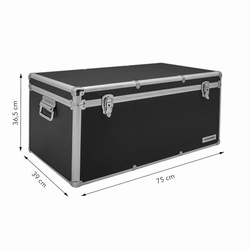 ANNDORA SHOPPING-WELTEN Aluminium-Rahmenkoffer Transport-Box, Koffer in Schwarz mit 82 Liter Volumen