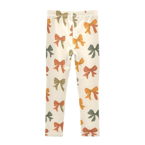 Fall Coquette Bows Girls Leggings Soft Stretch Workout Yoga Dance Pants for Kids Casual Tights2