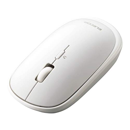 ELECOM Bluetooth Mouse, Silent, Quiet Click, Slim, 4 Button for iPad, Laptop, PC and Mac, with Mouse Case, White (M-TM10BBWH)