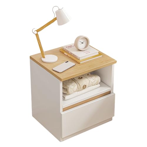 Table De Chevet, Table Basse Design Moderne, Petite Table De Nuit De Meuble De Rangement À La Maison avec Tiroir, Table De Canapé en Bois Table De Snack,...