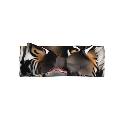 Tiger At Rest Baby Bow Headband, Soft Baby Bow Hair Accessory For Newborn Babies, &*Toddlers, Kids.