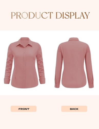 Image of IN'VOLAND Women Plus Size Button Down Shirts Long Sleeve Office Work Blouse