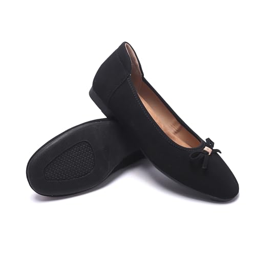 Women's Comfortable Ballet Flats Round Toe Flat Shoes for Women Bow Dressy Flats Shoes with Arch Support Insole3