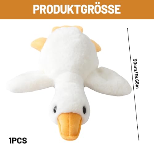 TioRacY Ente Kuscheltier PlüSchtier Gans, 50 cm Große Gans Spielzeug, Ideal als Schlafkissen und Dekoration, Kinder und Erwachsene