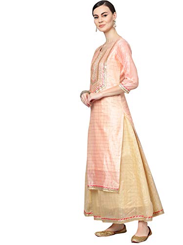 Image of ishin Womens Chanderi Silk Kurta Set