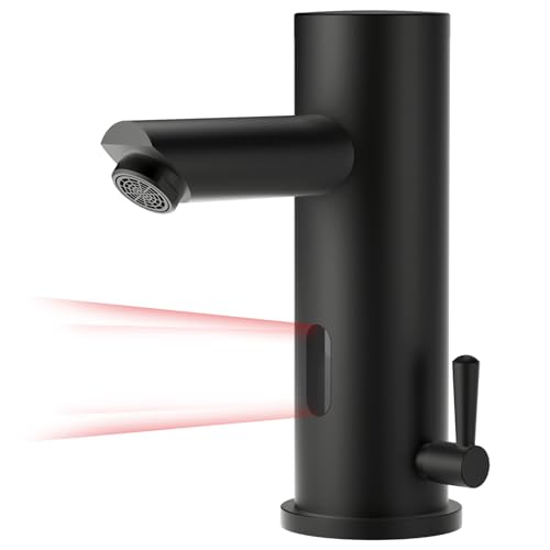 Auralum berührungslos automatischer Wasserhahn Bad mit intelligentem Infrarot sensor, Waschtischarmatur für Warm- und Kaltwasser, Hygiene, Wassersparen und Dauerhaft