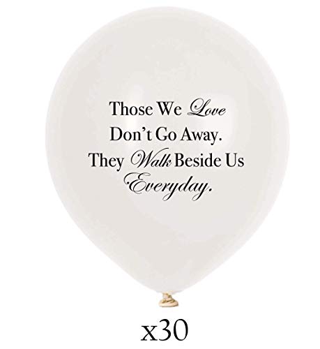 Image of Biodegradable Remembrance Balloons: 30pc White Personalizable Funeral Balloons for Balloon Releases & Sympathy Gifts | Created /Sold by AMERIBA, a USA company (White 1)
