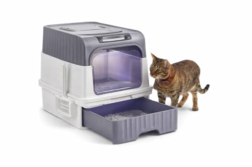 Arenero cerrado grande para gato con entrada frontal miniatura 1