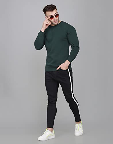 Image of SLOWLORIS Men's Fleece Black Round Neck Sweatshirt