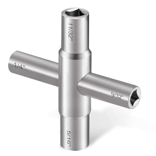 Viganoc 4 Way Sillcock Key, 1/4", 9/32", 5/16", 11/32", Utility