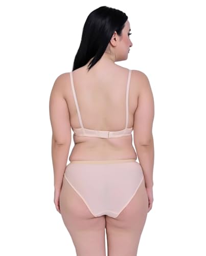 Image of Women Lace Bra And panty set Pure cotton Non-Padded Wire-Free Full Coverage Soft Breathable Fabric Comfortable Innerwear