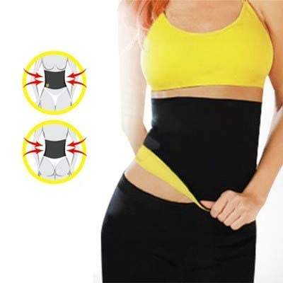 Surat Dream Hot Shaper Unisex,Sweat Slim Belt Premium Series 2.5mm Thickness Tummy Trimmer, Belly Stomach Fat Cutter Exerciser Weight Loss (Medium) Black 1