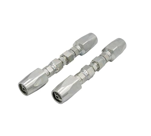 Image of Mytee Products 2Pcs Hydraulic Hose Field Repair Kits 1 /4 inch Steel Female JIC w /Adapter - Reusable Hydraulic Fittings for Wire Hydraulic Hose Compatible w / R2, R16, R17, R19-1 /4 inch Inner Diameter
