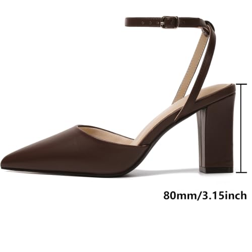 Image of Susanny Women's Heels Closed Pointed Toe Strappy Stiletto Pump Dressy Shoes