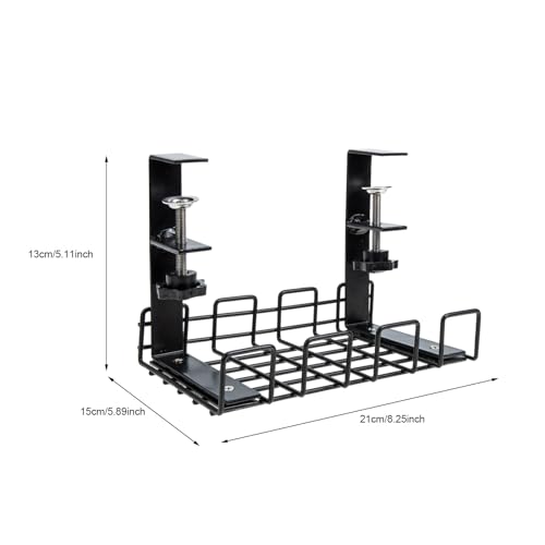 Organizador de cables para escritorio Bandeja para cables 21 cm Rack de almacenamiento de hierro para gestión de cables en oficina bajo escritorio miniatura 2