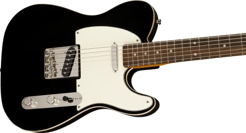 Image of Squier Classic Vibe Baritone Custom Telecaster Electric Guitar, with 2-Year Warranty, Black, Laurel Fingerboard
