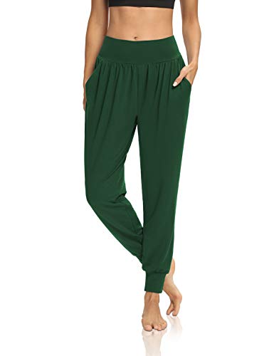 DIBAOLONG Womens Yoga Joggers Loose Workout Sweat Pants Comfy Lounge Pants with Pockets Inkgreen L