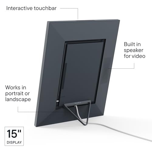 Image of Aura Walden 15 inch WiFi Digital Picture Frame | Wirecutter's Best Digital Frame for Gifting | Send Photos from Your Phone | Quick, Easy Setup in Aura App | Free Unlimited Storage | Ink with White Mat