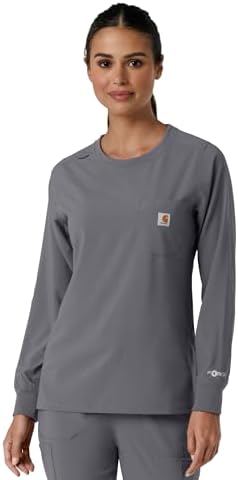 Carhartt Scrubs C13610 Women's Crewneck Long-Sleeve Scrub Top