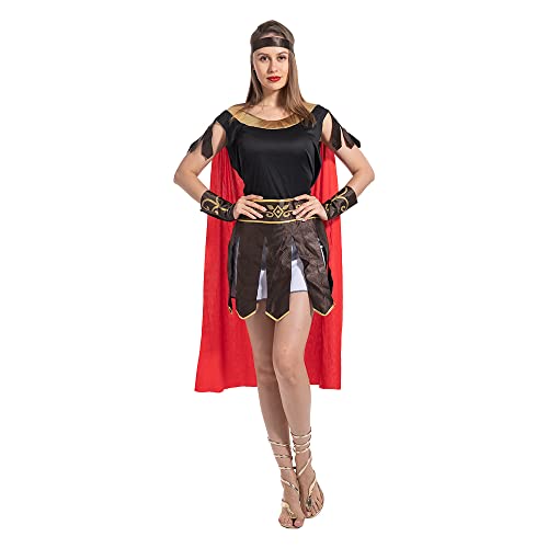 EraSpooky Disfraz De Cosplay De Guerrera Romana Adulta Traje De Gladiador Para Fiesta De Mujer Ropa Divertido De Halloween