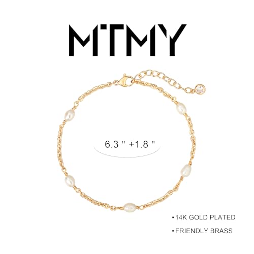 MTMY Gold Chain Bracelet for Women 14K Gold Plated Dainty Bracelets with Adjustable Chain Cute Bracelet Gold Trendy Jewelry4