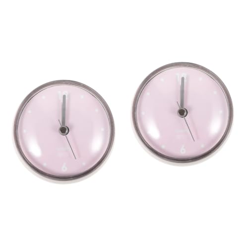FUNOMOCYA 2pcs Modern Bathroom Wall Clock Battery Operated Small Wall Suction Cup Decor Shape for Shower