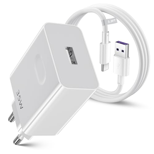 Caricabatterie USB SuperCharge 35W con cavo USB C 1m per HONOR 400 Lite 5G Pad X9a X6c X6b X7b Magic6 Lite 200 400 Smart, 22.5w Type c Cable Portable Adapter per HONOR X8a X7a X6a Pad 8 Mate 20 10 P30