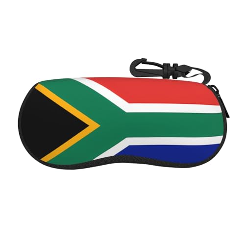 HerYng South Africa flag Portable Unisex Glasses Case - with Zipper Closure and Hook, Can Be Used as Wallet Jewelry Cosmetic Bag