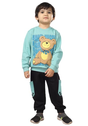 Image of POLKA TOTS 100% Cotton Co-Ord Joggers for Kids | Trendy Sweatshirt & Joggers Set | All Season Wear for Kids, Toddler & Newborn | Soft & Breathable Dress for Boys & Girls | from 6 Months to 8 Years