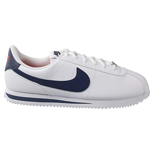 Nike Cortez Basic SL Grade School Lifestyle Shoes (White/Neutral Indigo) (904764-106, Blue/White)