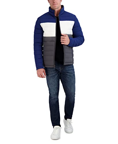 Image of Nautica Men's Reversible Quilted Puffer Jacket -Midweight Mechanical Stretch Winter Coat