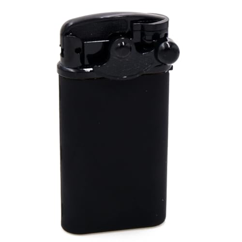 Image of Windproof Jet Flame Refillable Slide Button Cigarette Lighter Pocket Lighter (Black)