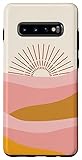 Galaxy S10+ Boho Desert Sun Sunset Waves in Pink, Orange and Cream Case