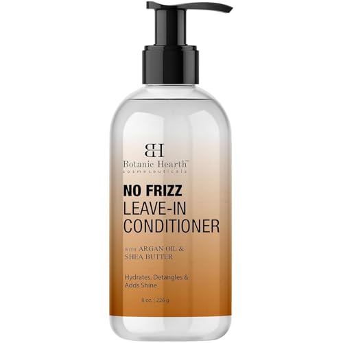 Botanic Hearth Leave In Conditioner For Curly, Frizzy, Dry, Damaged Hair | Detangling Conditioner With Shea Butter, Argan Oil & Allantoin | Smooth Flyaways & Add Shine | For All Hair Types | 8 Oz
