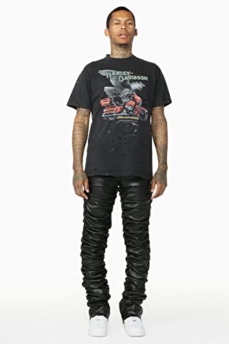 Men's Huck Faux Leather Stacked Jean2
