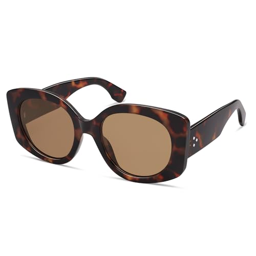 Retro Square Sunglasses for Women Polarized Oval Lens Round Oversized Womens Sun Glasses AP3713