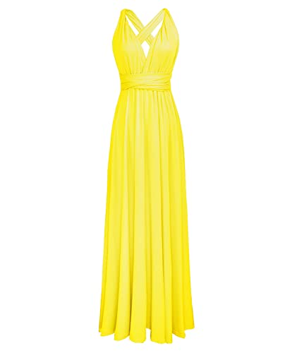 Image of Sexyshine Women's Backless Gown Dress Convertible Multi-Way Wrap Halter Cocktail Dress Bandage Bridesmaid Long Dresses