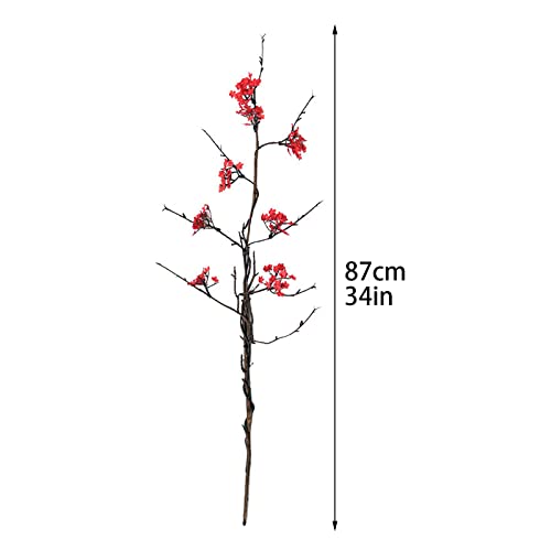 image for belupai 34.2in Plastic Cherry Blossoms Branches,1Pcs Faux Cherry Flowe