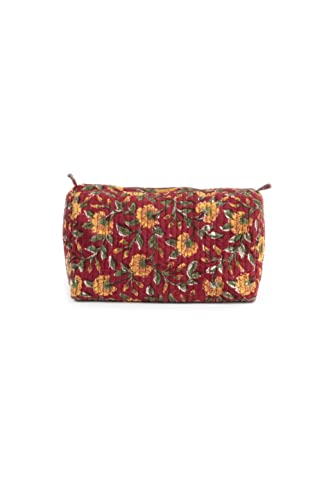Image of Block N Style's Travel Hanging Toiletry Bag Pouch Dopp Kit for Men and Women Organizer for Cosmetics, Makeup Brushes, Jewelry, Shaving Tools and Travelling Accessories Red