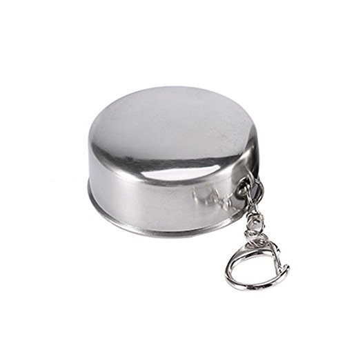 Fdit Travel Folding Cup S/M/L Stainless Steel Cup Camp Keychain Design Retractable Telescopic Collapsible Cup(S)