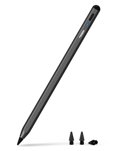 Metapen Penna A8 Compatibile con Apple iPad 2018-2025,Ricarica Rapida,Sensibile all’Inclinazione & Rifiuto del Palmo,Stylus Pencil con ipad 11 A16/10/9/8/7,Pro 11/12.9, Air 3/4/5/M2/M3,Mini 5/6 (Nero)
