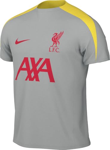 Nike Tercera Equipación Strike Liverpool FC Camiseta De Fútbol De Tejido Knit Y Manga Corta Dri Fit   Hombre, Lt Smoke Grey/Lt Smoke Grey/Global Red, FQ2611 078, M