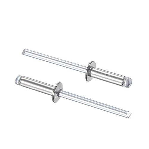 Uxcell A21012200UX0210 Blind Rivets 304 Stainless Steel 4Mm Diameter 13Mm Grip Length Silver 50Pcs cover