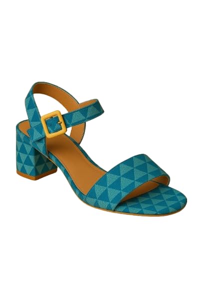 Women's Geometric Block Heel Sandals with Buckle Closure, Strappy Style, Fashion Heel Sandals. AJEF280470-image-17