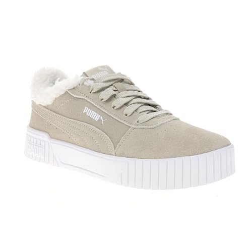 PUMA Womens Carina 2.0 Sd Teddy Lace Up Sneakers Shoes Casual - Beige - Size 8.5 M2