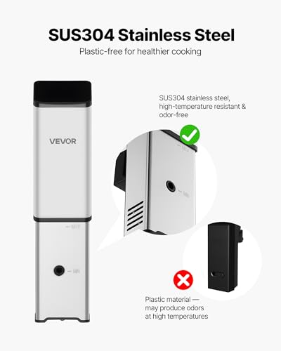 Image of VEVOR Sous Vide Precision Cooker, 850W Sous-Vide Cooking Machine, Immersion Circulator with LED Digital Display, Secure Clamp Design, Fast-Heating, Accurate Temperature & Timer Control, Sous-Vide