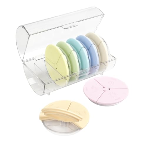 Image of Ezy Dose Weekly (7-Day) AM /PM Pill Organizer, Medicine Case, Soft Rainbow | Daily Vitamin Box & Supplement Planner, 3 Times a Day, Round Removable Compartments, Easy to Use, Travel-Friendly, BPA-Free