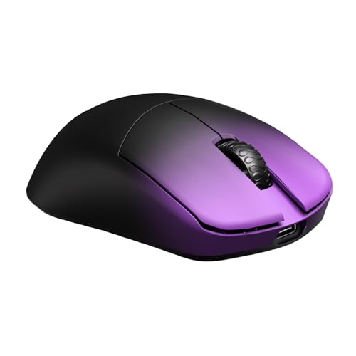 Image of Lamzu Maya X Wireless Gaming Mouse, Ultra Lightweight 47g, Optical Switch, Maximum 30000 DPI, Symmetrical, MCU Nordic 52840, Dust-Proof Encoder, PAW3950 Sensor(Larger Maya) (Purple)