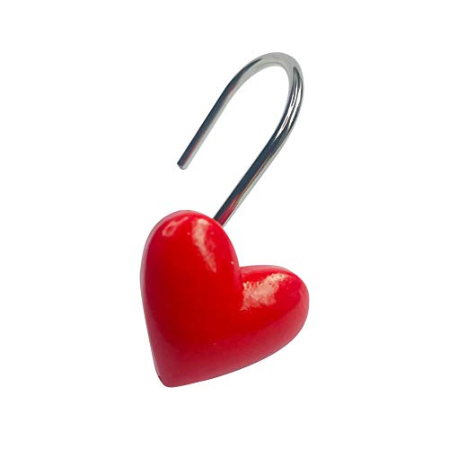 Twofishes LB-OX8Y-KV6O Valentine Gift Lovely Heart-Shaped Anti Rust Shower Curtain Hooks Decorative Resin Shower Curtain Rings Set Of 12 thumb #5